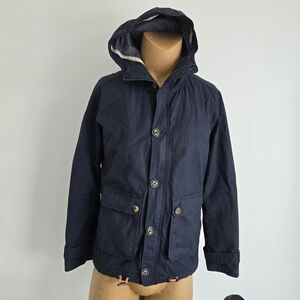 Ted Baker London Navy Hooded Button-Front Raincoat